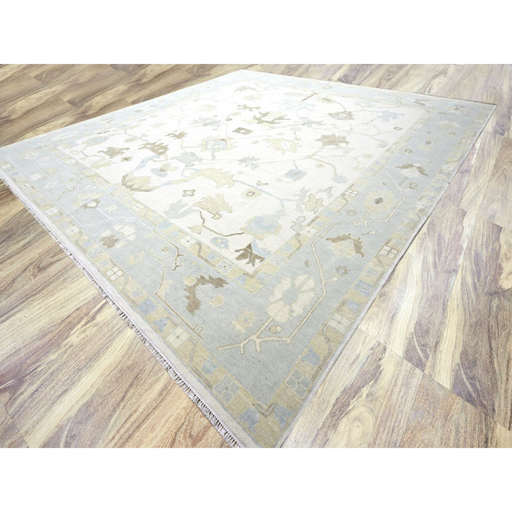 15'0" x 16'3" New Hand Knotted Ivory Wool Square Oriental Rug - MOA10276303