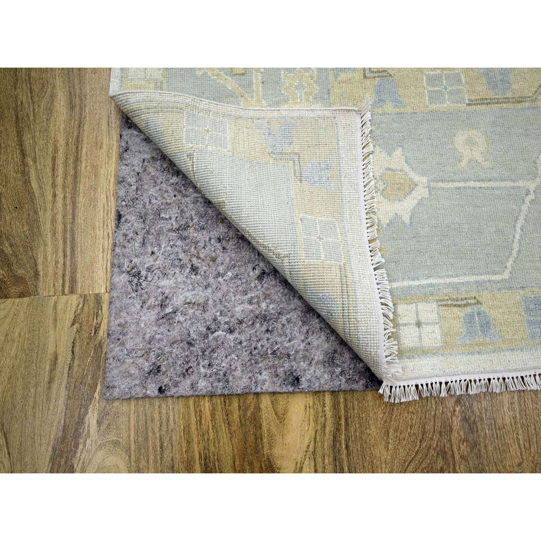 15'0" x 16'3" New Hand Knotted Ivory Wool Square Oriental Rug - MOA10276303