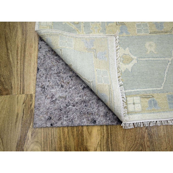 15'0" x 16'3" New Hand Knotted Ivory Wool Square Oriental Rug - MOA10276303