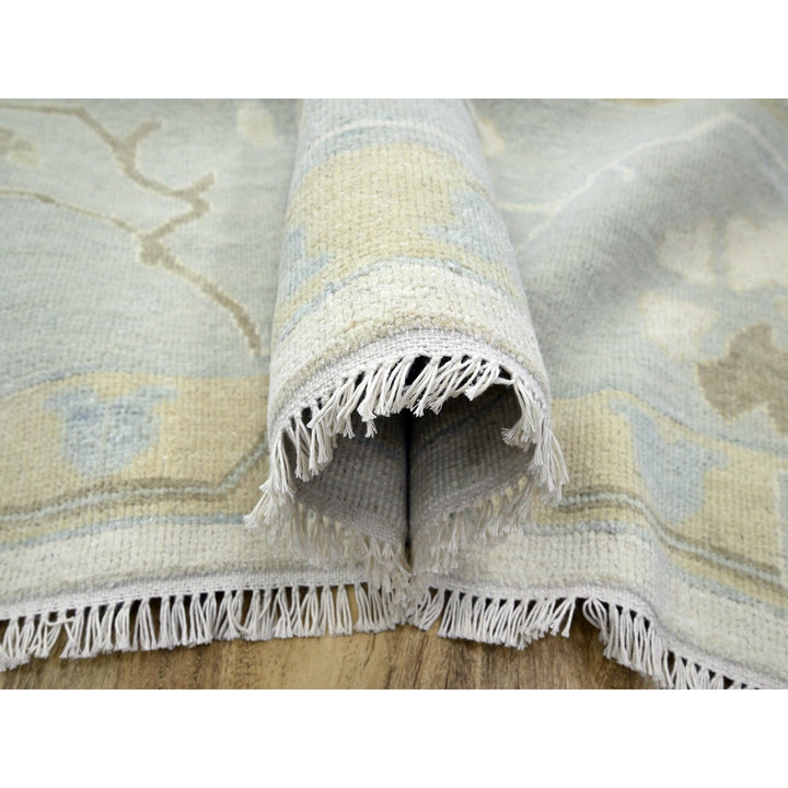 15'0" x 16'3" New Hand Knotted Ivory Wool Square Oriental Rug - MOA10276303