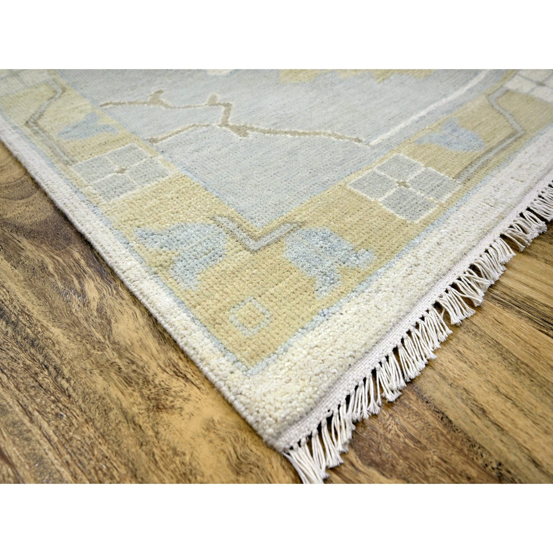 15'0" x 16'3" New Hand Knotted Ivory Wool Square Oriental Rug - MOA10276303