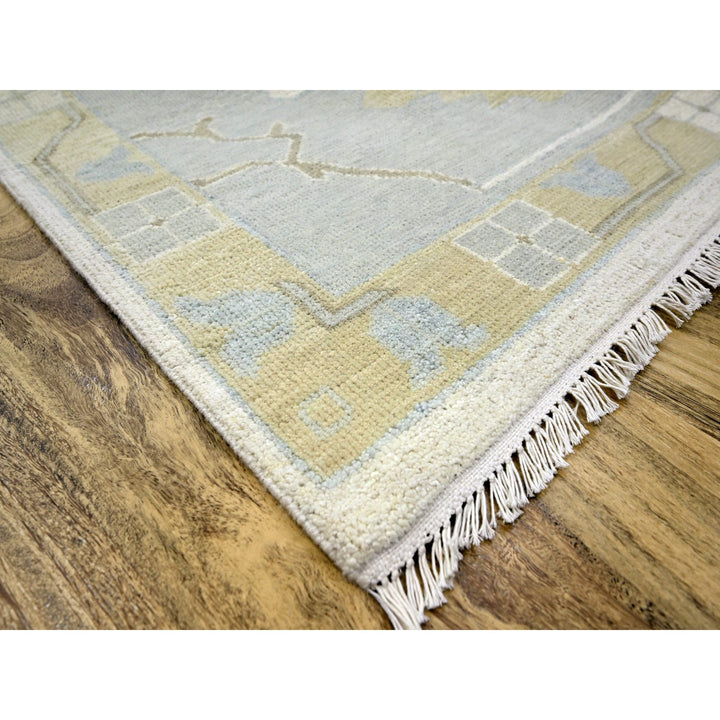 15'0" x 16'3" New Hand Knotted Ivory Wool Square Oriental Rug - MOA10276303