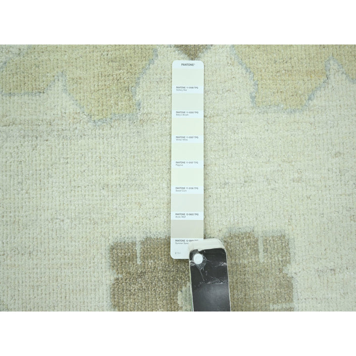 15'0" x 16'3" New Hand Knotted Ivory Wool Square Oriental Rug - MOA10276303