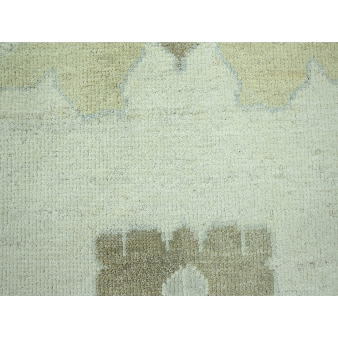 15'0" x 16'3" New Hand Knotted Ivory Wool Square Oriental Rug - MOA10276303