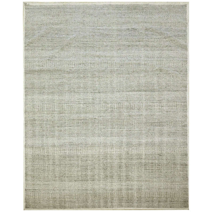 12'1" x 14'10" New Hand Knotted Grey Wool Rectangle Oriental Rug - MOA10276304