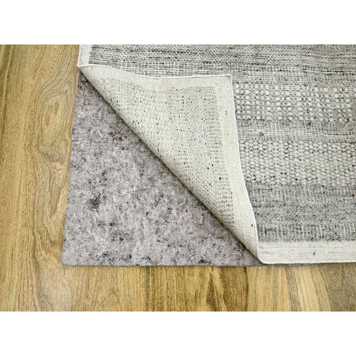 12'1" x 14'10" New Hand Knotted Grey Wool Rectangle Oriental Rug - MOA10276304