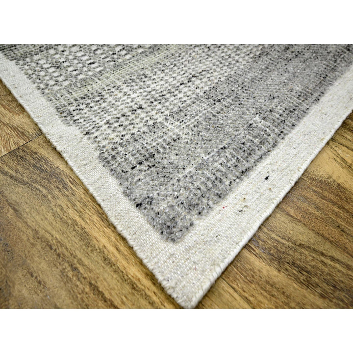 12'1" x 14'10" New Hand Knotted Grey Wool Rectangle Oriental Rug - MOA10276304