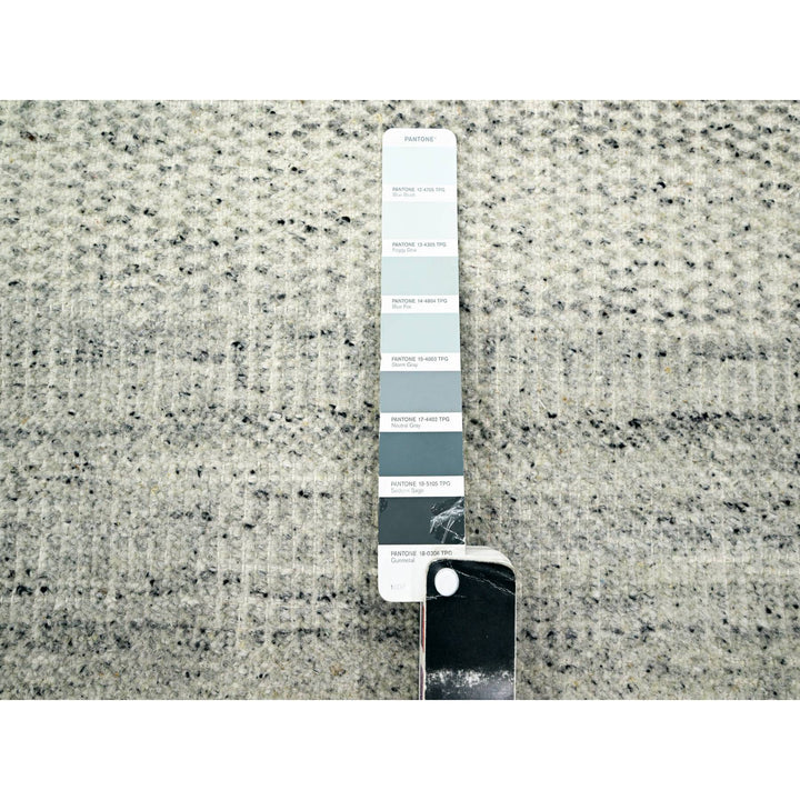 12'1" x 14'10" New Hand Knotted Grey Wool Rectangle Oriental Rug - MOA10276304