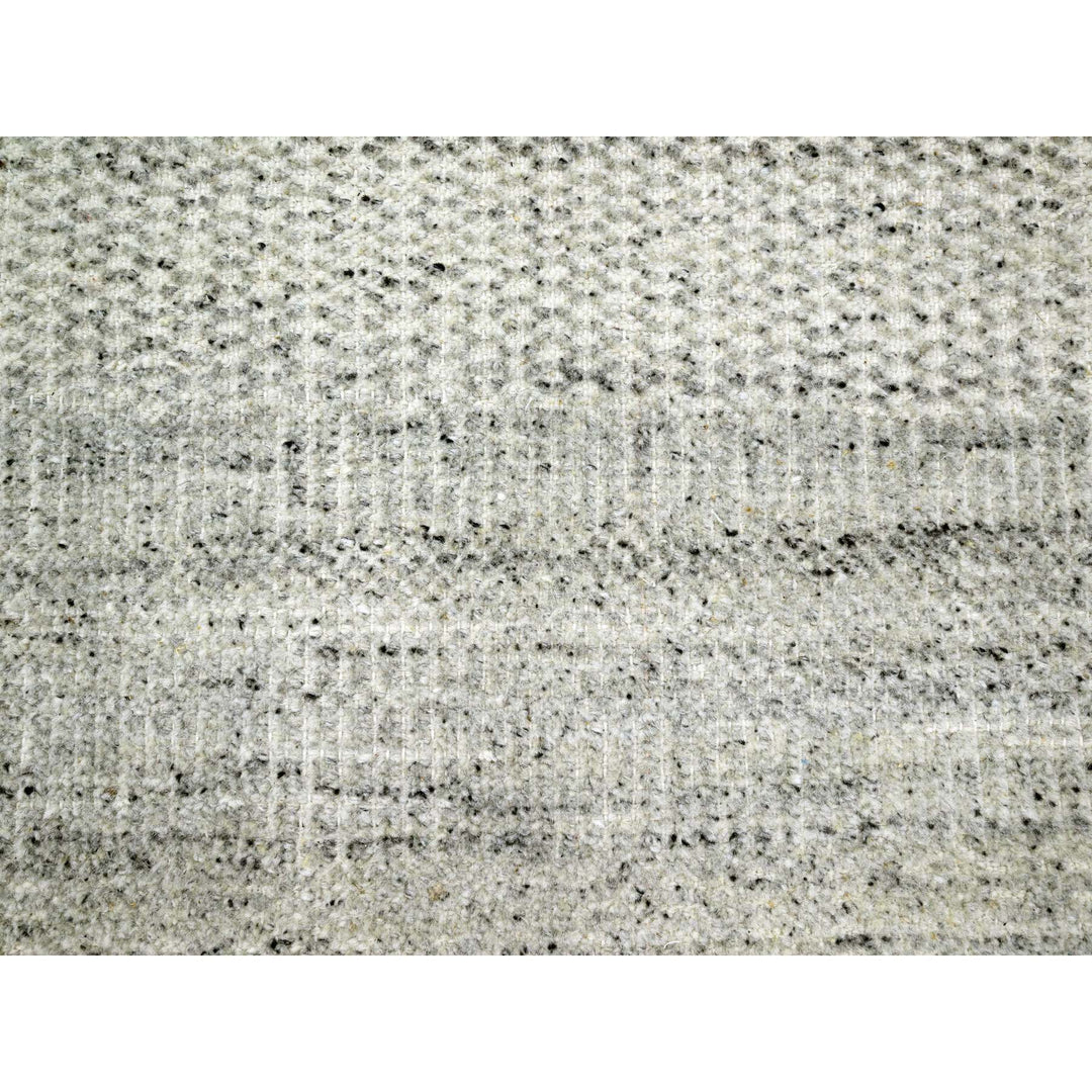 12'1" x 14'10" New Hand Knotted Grey Wool Rectangle Oriental Rug - MOA10276304