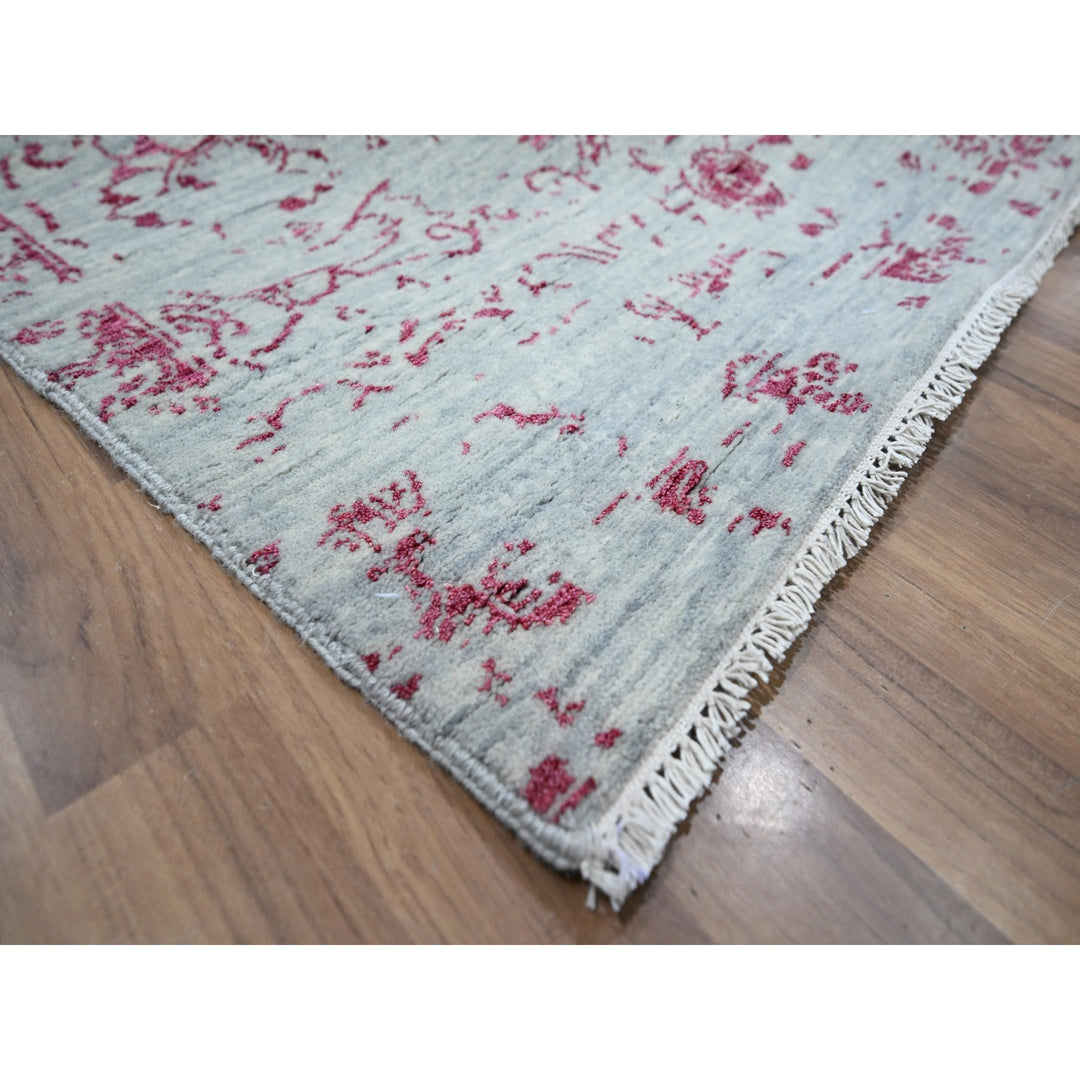 8'0" x 10'5" New Hand Knotted Pink Wool & Silk Rectangle Oriental Rug - MOA10276305