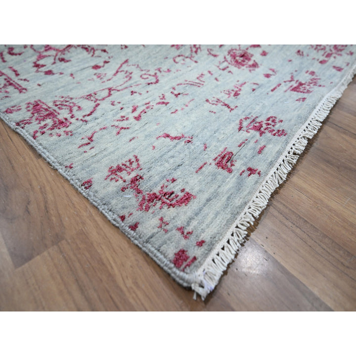 8'0" x 10'5" New Hand Knotted Pink Wool & Silk Rectangle Oriental Rug - MOA10276305