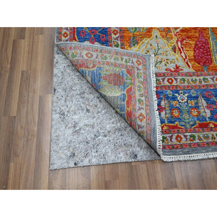 7'11" x 9'11" New Hand Knotted Blue Wool Rectangle Oriental Rug - MOA10276313