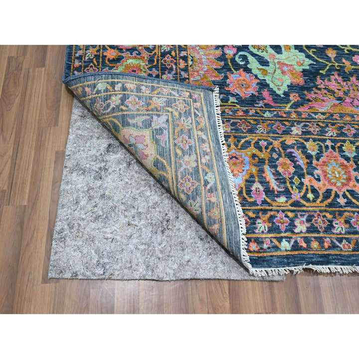 8'0" x 10'2" New Hand Knotted Blue Wool & Silk Rectangle Oriental Rug - MOA10276315