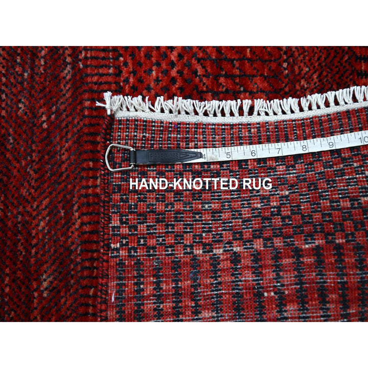 2'6" x 11'10" New Hand Knotted Red Wool & Silk Runner Oriental Rug - MOA10276317