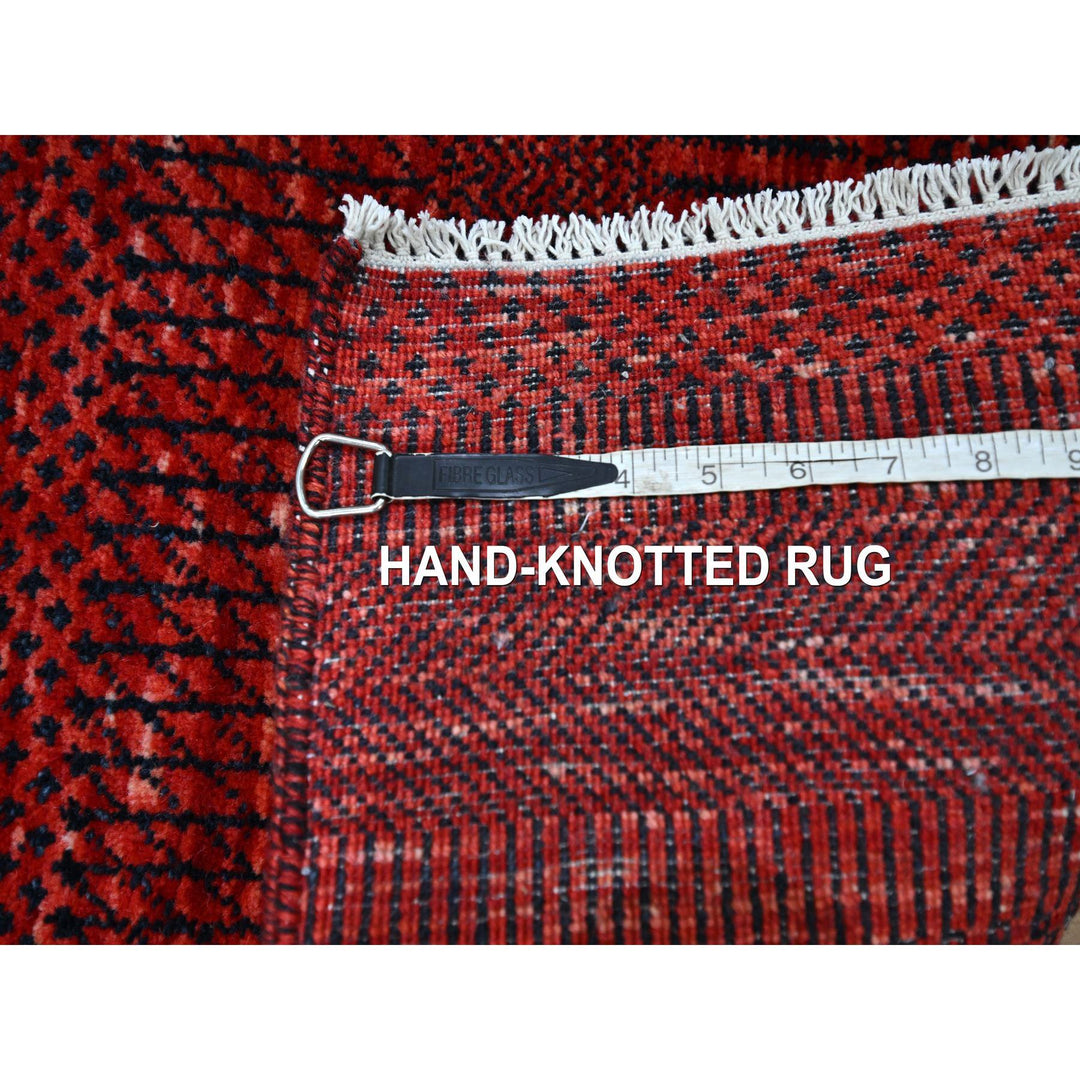 2'5" x 13'11" New Hand Knotted Red Wool & Silk Runner Oriental Rug - MOA10276318