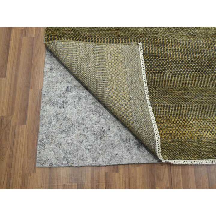 9'2" x 12'6" New Hand Knotted Brown Wool & Silk Rectangle Oriental Rug - MOA10276323