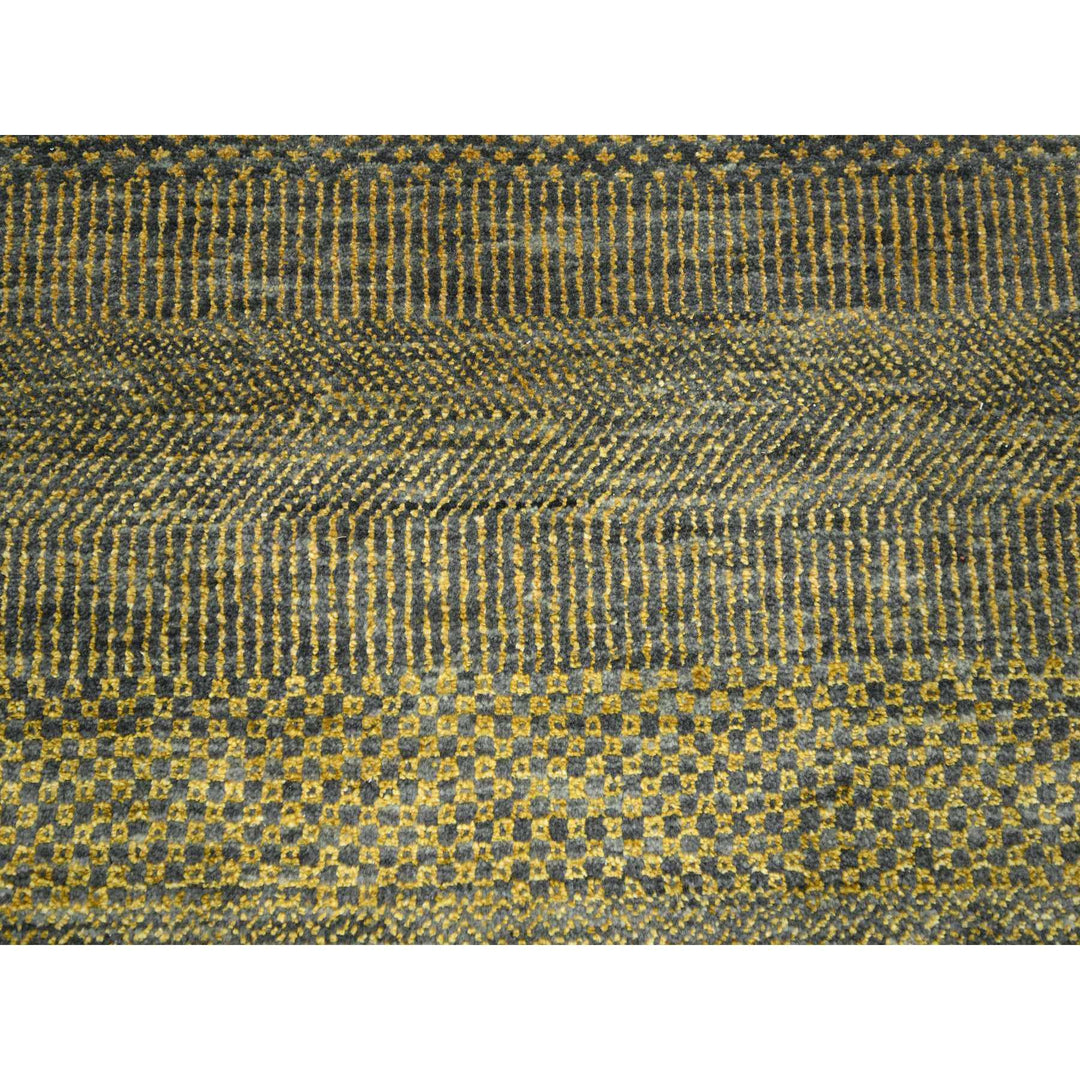 9'2" x 12'6" New Hand Knotted Brown Wool & Silk Rectangle Oriental Rug - MOA10276323