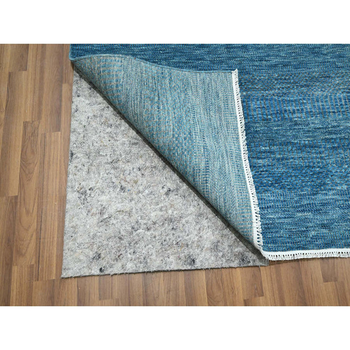 10'0" x 14'2" New Hand Knotted Blue Wool & Silk Rectangle Oriental Rug - MOA10276325
