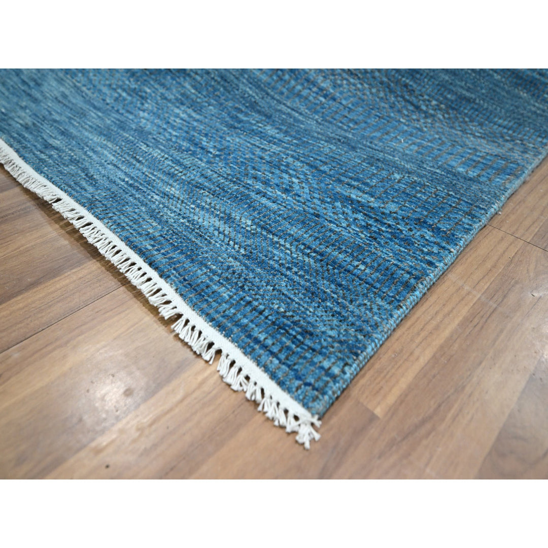 10'0" x 14'2" New Hand Knotted Blue Wool & Silk Rectangle Oriental Rug - MOA10276325