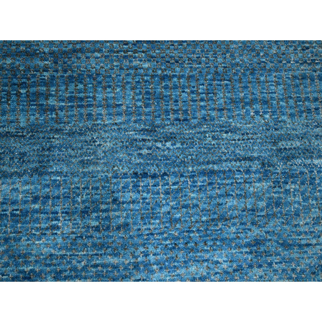 10'0" x 14'2" New Hand Knotted Blue Wool & Silk Rectangle Oriental Rug - MOA10276325
