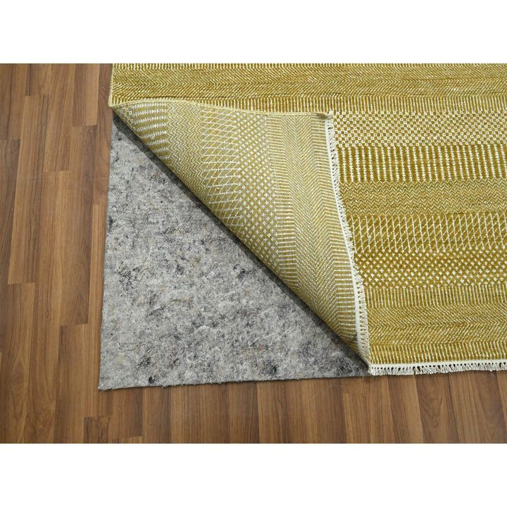 10'2" x 14'2" New Hand Knotted Brown Wool & Silk Rectangle Oriental Rug - MOA10276328