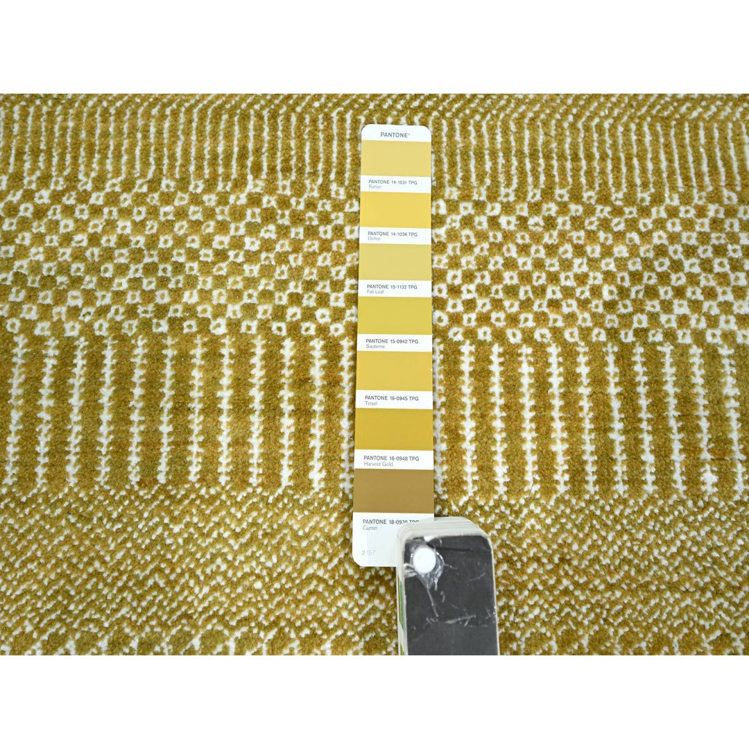 10'2" x 14'2" New Hand Knotted Brown Wool & Silk Rectangle Oriental Rug - MOA10276328