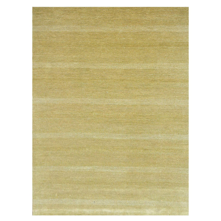 9'0" x 12'0" New Hand Knotted Brown Wool & Silk Rectangle Oriental Rug - MOA10276329