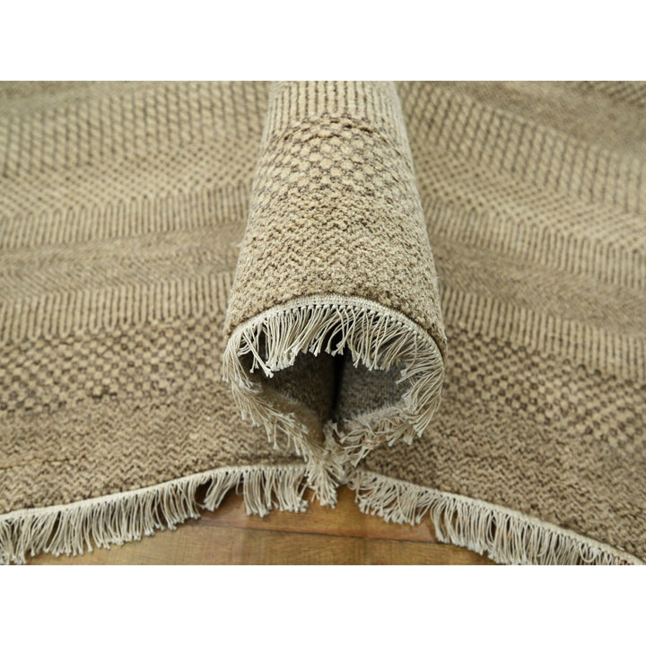 11'11" x 15'0" New Hand Knotted Brown Wool & Silk Rectangle Oriental Rug - MOA10276330