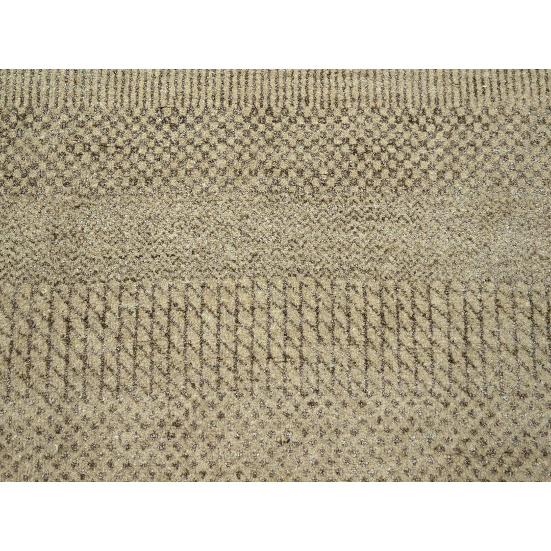 11'11" x 15'0" New Hand Knotted Brown Wool & Silk Rectangle Oriental Rug - MOA10276330