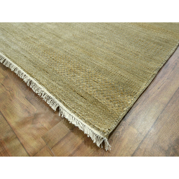 10'0" x 14'0" New Hand Knotted Brown Wool & Silk Rectangle Oriental Rug - MOA10276332
