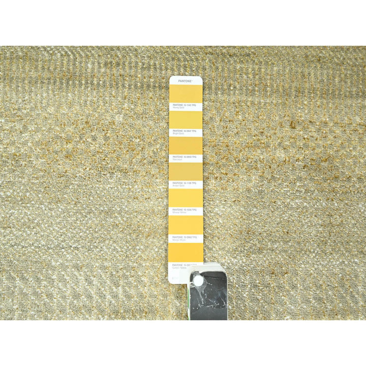 10'0" x 14'0" New Hand Knotted Brown Wool & Silk Rectangle Oriental Rug - MOA10276332