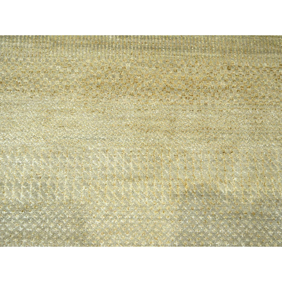 10'0" x 14'0" New Hand Knotted Brown Wool & Silk Rectangle Oriental Rug - MOA10276332