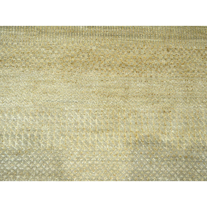 10'0" x 14'0" New Hand Knotted Brown Wool & Silk Rectangle Oriental Rug - MOA10276332