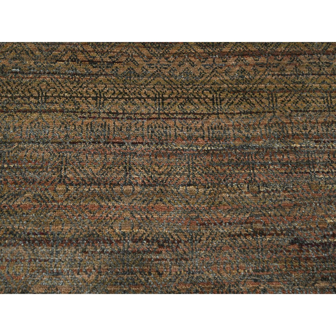 10'0" x 14'0" New Hand Knotted Brown Wool & Silk Rectangle Oriental Rug - MOA10276334