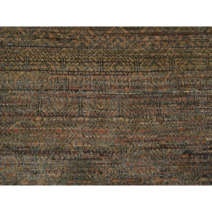 10'0" x 14'0" New Hand Knotted Brown Wool & Silk Rectangle Oriental Rug - MOA10276334