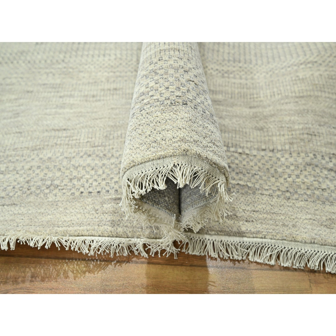 10'0" x 14'0" New Hand Loomed Ivory Wool & Silk Rectangle Oriental Rug - MOA10276335