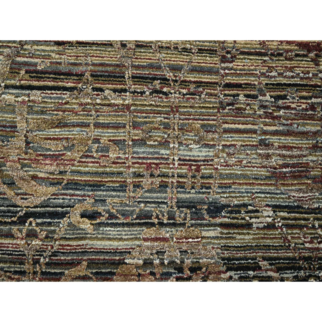 8'10" x 11'11" New Hand Knotted Brown Wool & Silk Rectangle Oriental Rug - MOA10276337