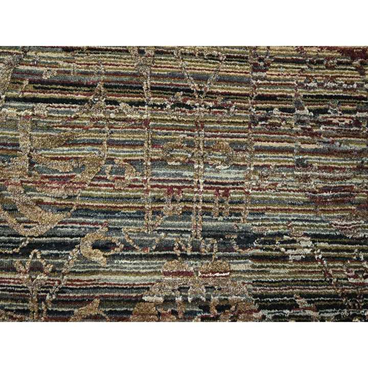 8'10" x 11'11" New Hand Knotted Brown Wool & Silk Rectangle Oriental Rug - MOA10276337