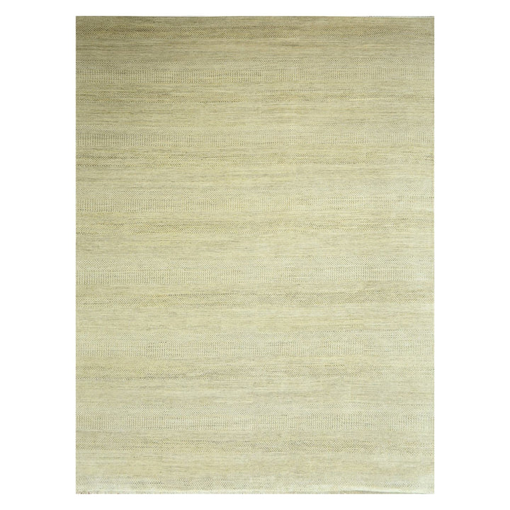 9'1" x 12'3" New Hand Knotted Brown Wool & Silk Rectangle Oriental Rug - MOA10276341