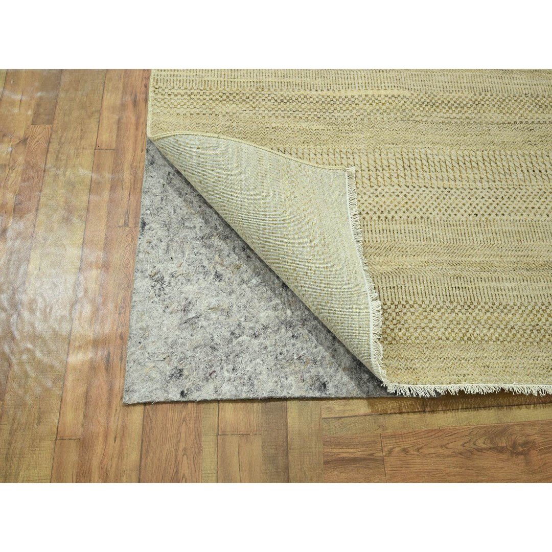 9'1" x 12'3" New Hand Knotted Brown Wool & Silk Rectangle Oriental Rug - MOA10276341