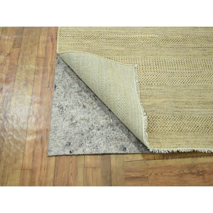 9'1" x 12'3" New Hand Knotted Brown Wool & Silk Rectangle Oriental Rug - MOA10276341