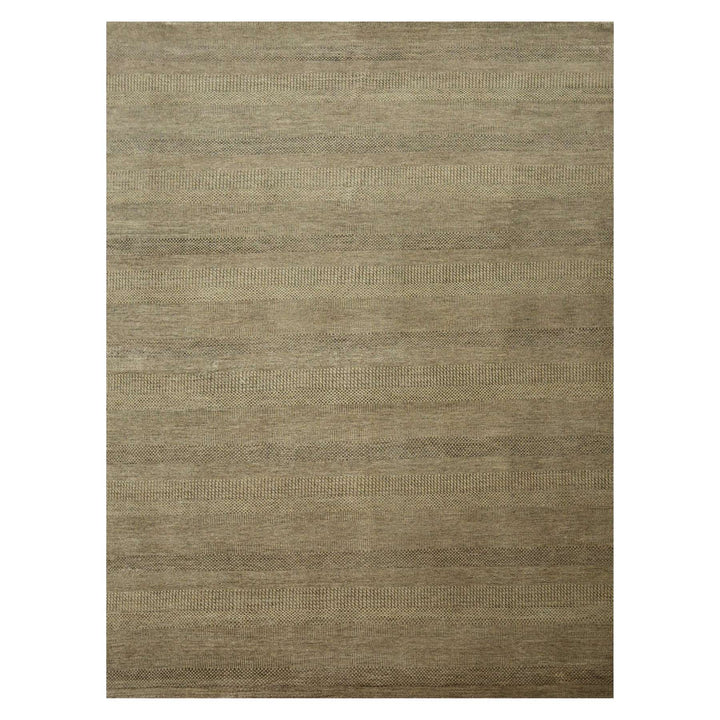 8'10" x 11'11" New Hand Knotted Brown Wool & Silk Rectangle Oriental Rug - MOA10276342