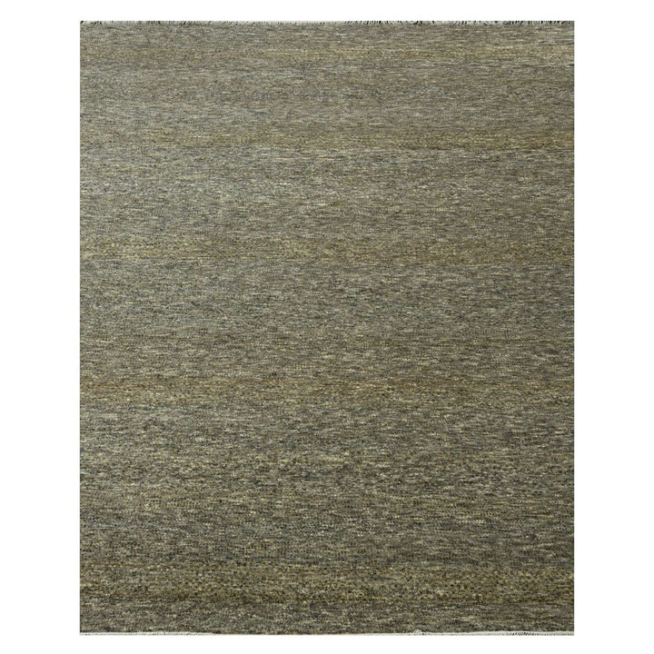 8'0" x 10'0" New Hand Knotted Brown Wool & Silk Rectangle Oriental Rug - MOA10276344