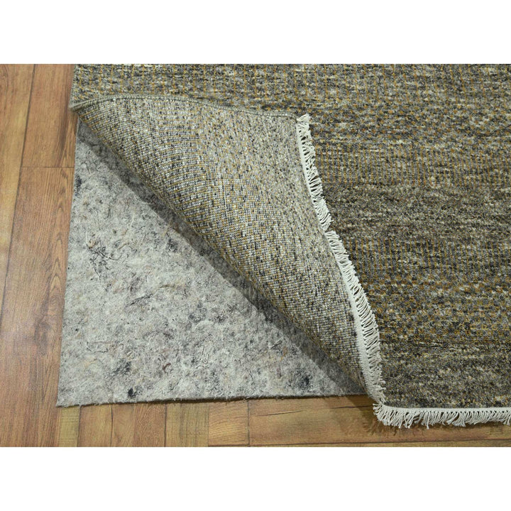 8'0" x 10'0" New Hand Knotted Brown Wool & Silk Rectangle Oriental Rug - MOA10276344