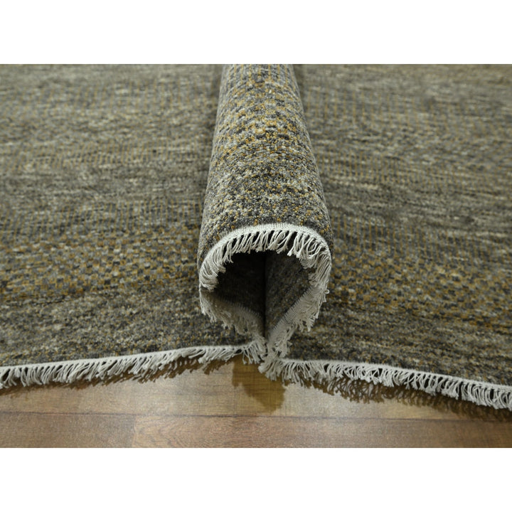 8'0" x 10'0" New Hand Knotted Brown Wool & Silk Rectangle Oriental Rug - MOA10276344