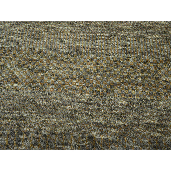 8'0" x 10'0" New Hand Knotted Brown Wool & Silk Rectangle Oriental Rug - MOA10276344