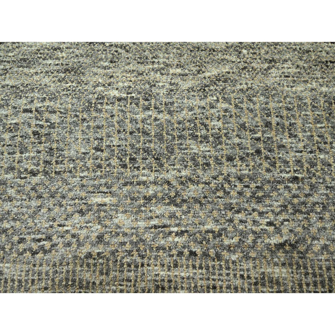 8'0" x 9'11" New Hand Knotted Grey Wool & Silk Rectangle Oriental Rug - MOA10276345