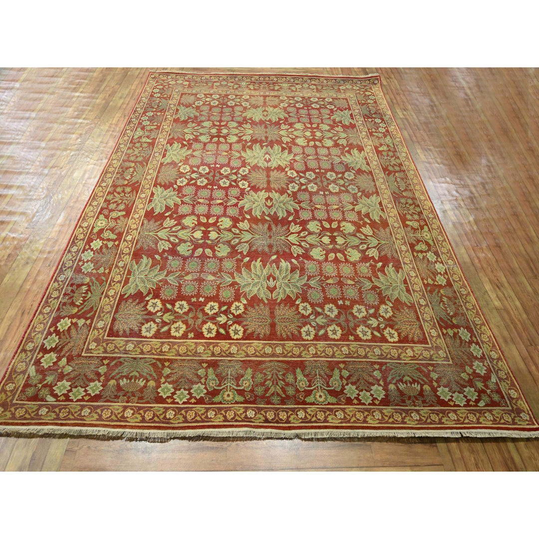 8'0" x 10'2" New Hand Knotted Red Wool Rectangle Oriental Rug - MOA10276346