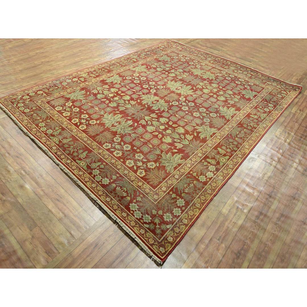 8'0" x 10'2" New Hand Knotted Red Wool Rectangle Oriental Rug - MOA10276346