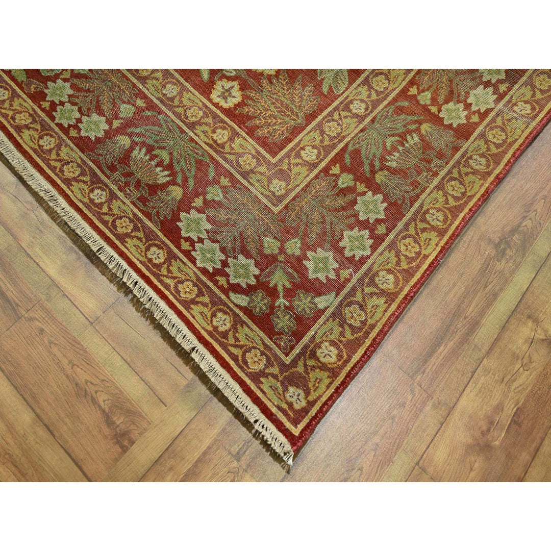 8'0" x 10'2" New Hand Knotted Red Wool Rectangle Oriental Rug - MOA10276346